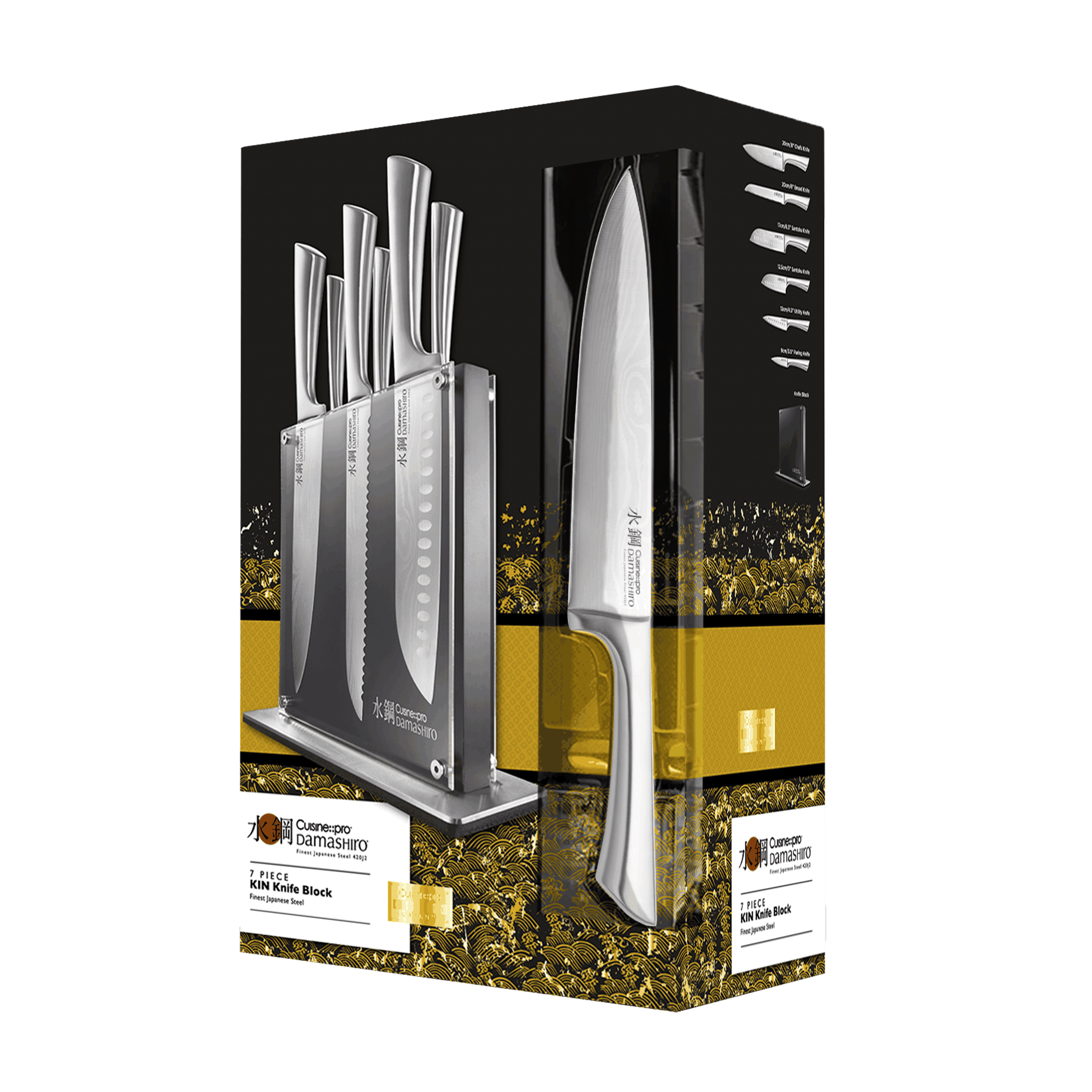 Bloc de couteaux 7 pièces Kin Damashiro®Cuisine::pro®