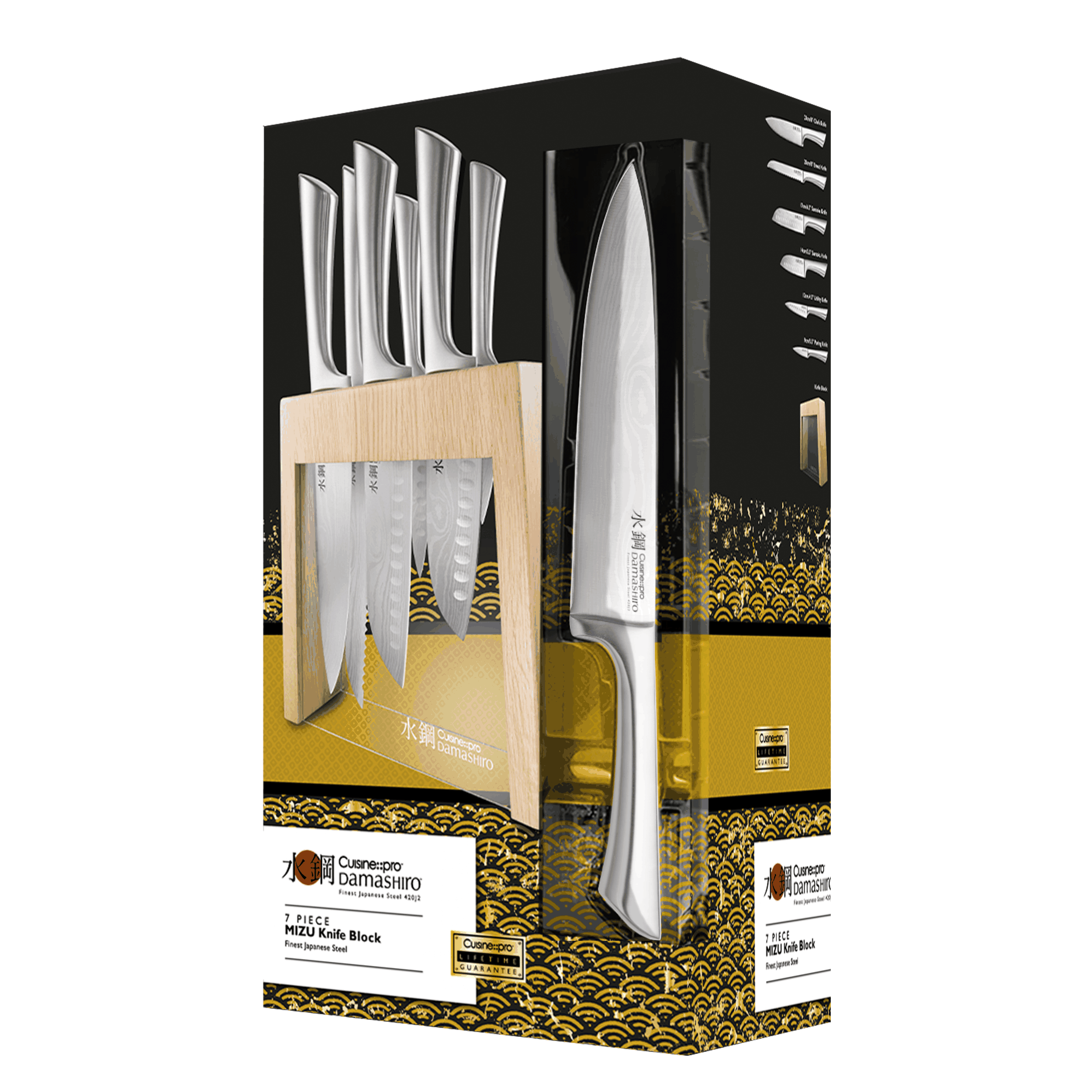 Bloc de couteaux 7 pièces Mizu Damashiro®Cuisine::pro®