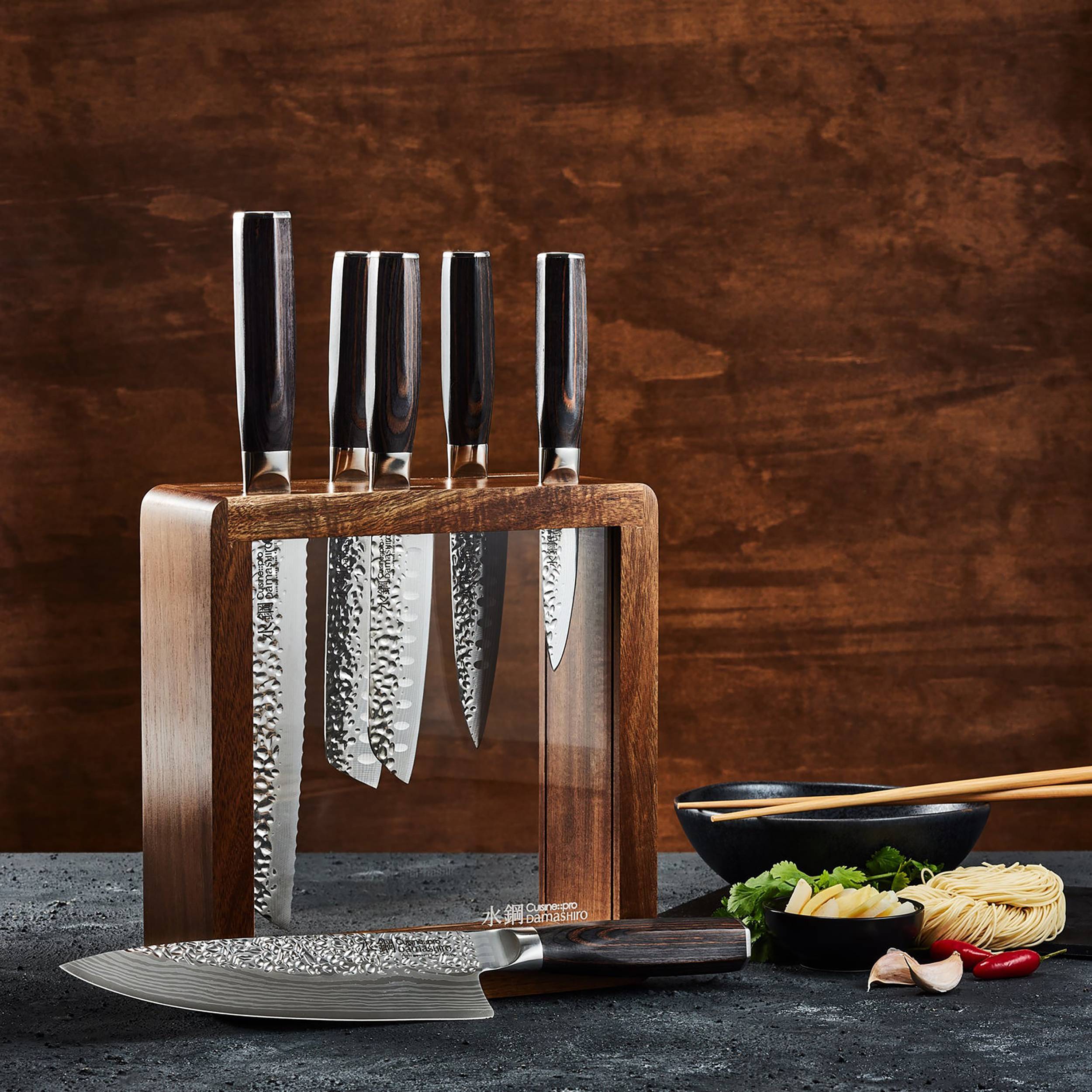 Bloc de couteaux 7 pièces Mokuzai Damashiro EMPEROR®Cuisine::pro®