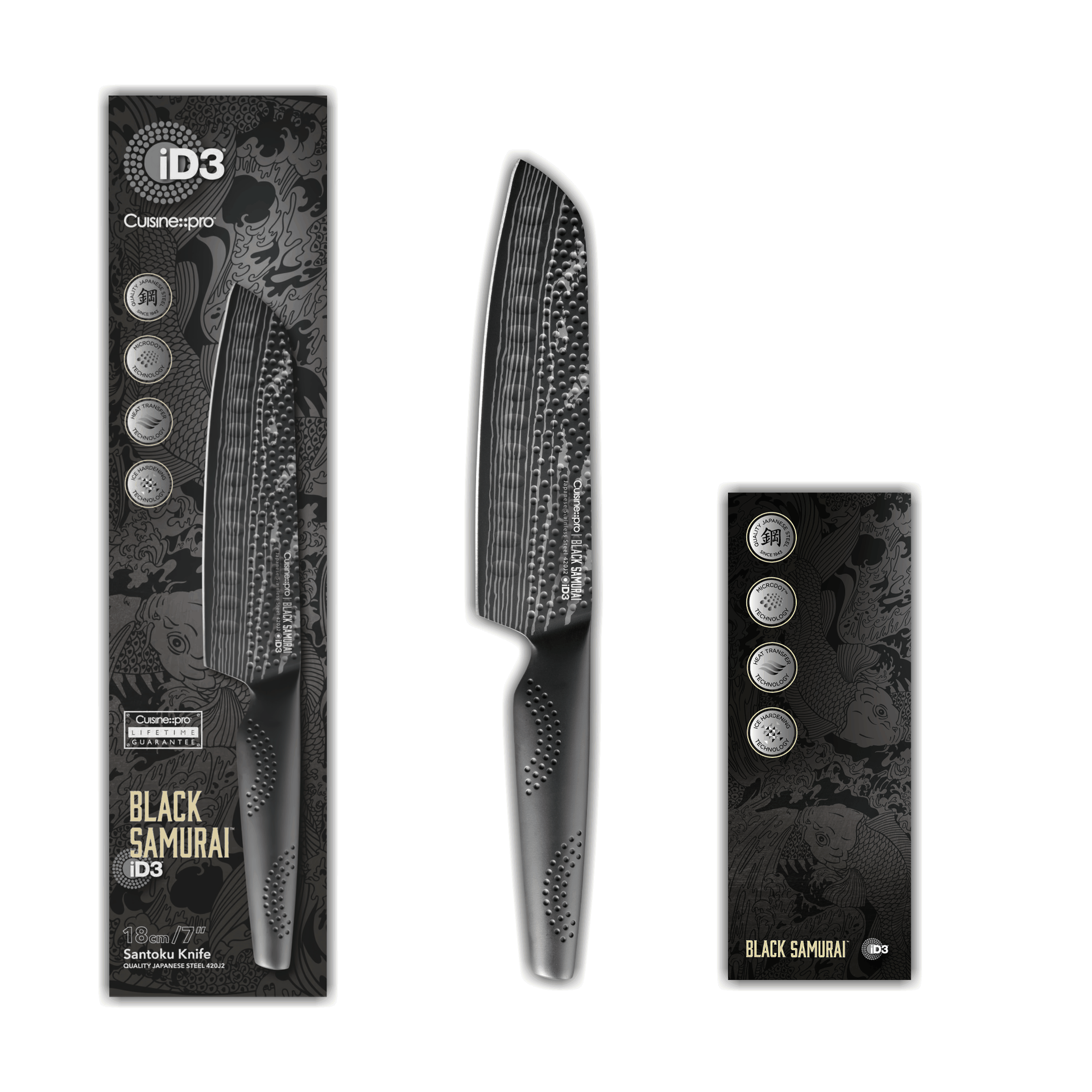 Cuisine::pro® iD3 BLACK SAMURAI™ Santoku Knife 7in