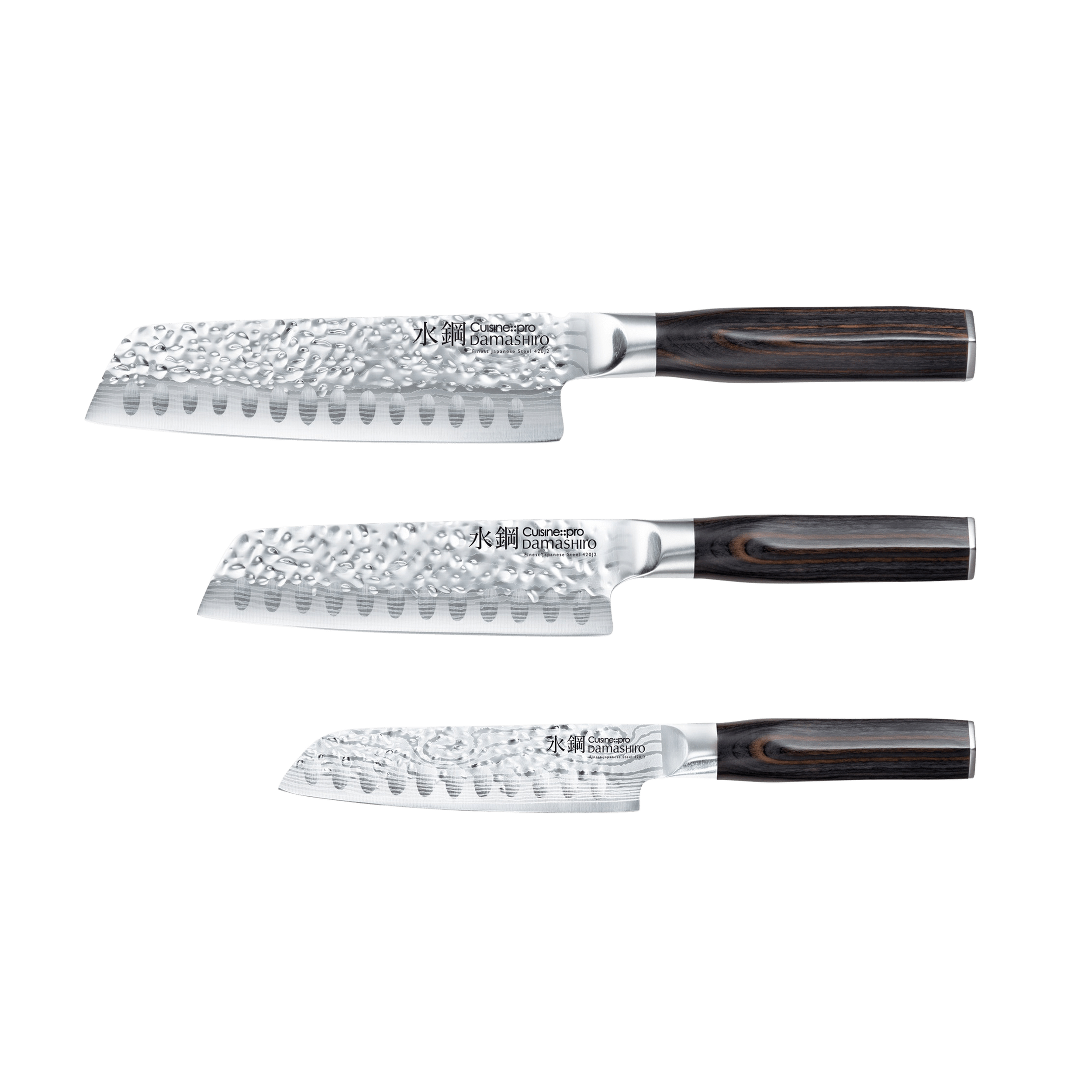 Ensemble de 3 couteaux Santoku Damashiro EMPEROR®Cuisine::pro®