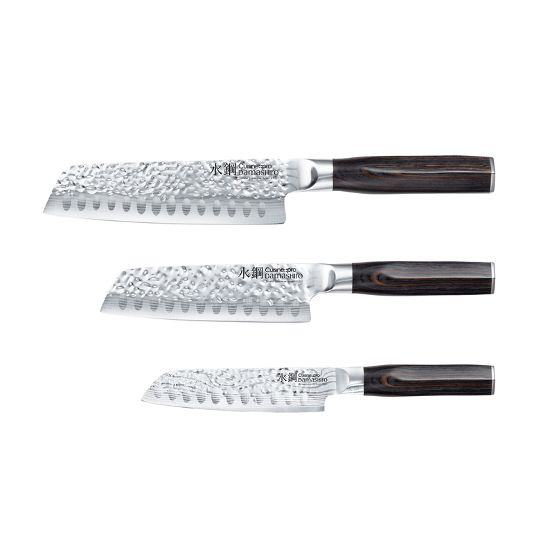 Ensemble de 3 couteaux Santoku Damashiro EMPEROR®Cuisine::pro®