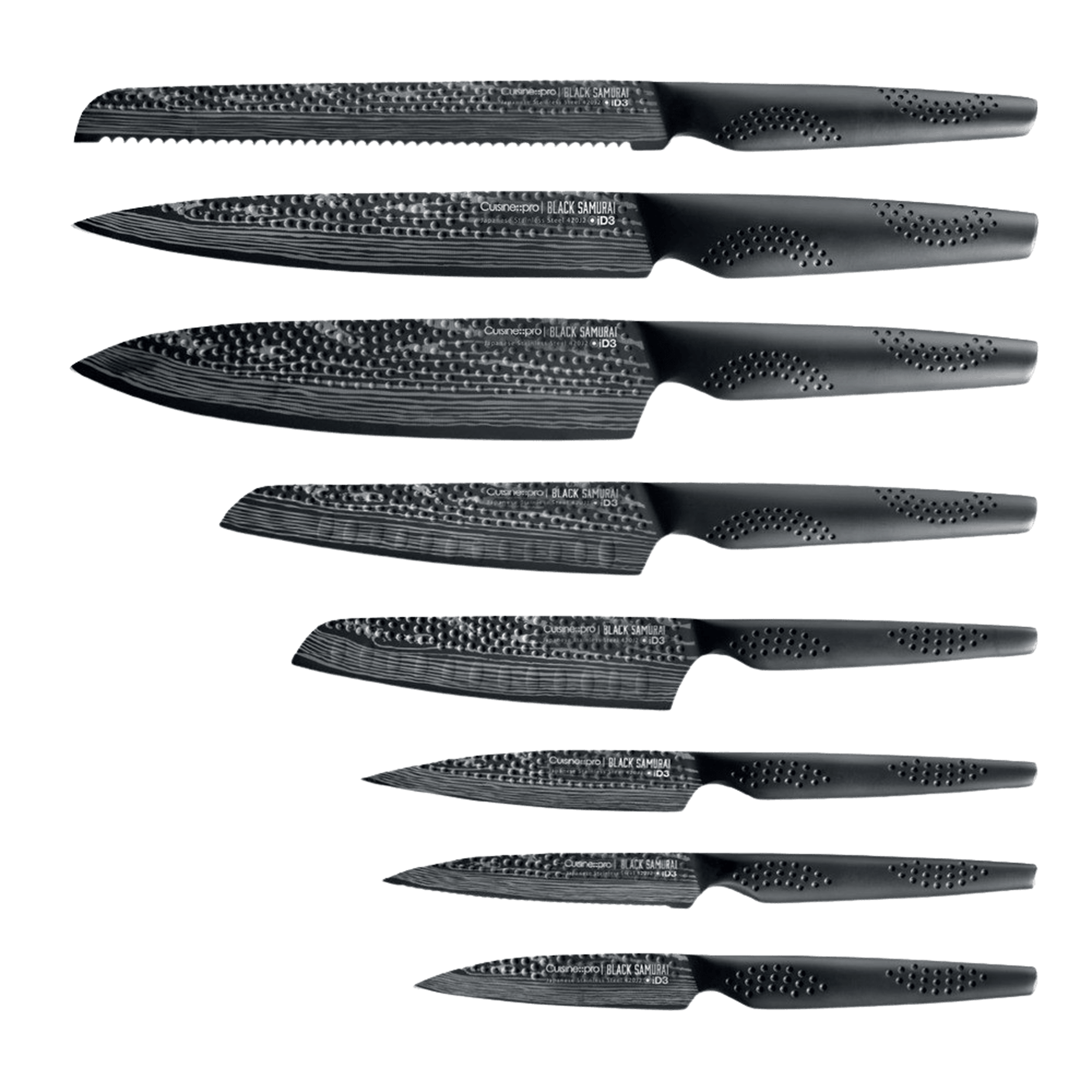 Bloc de couteaux 9 pièces The Egg noir BLACK SAMURAI™ iD3®Cuisine::pro®
