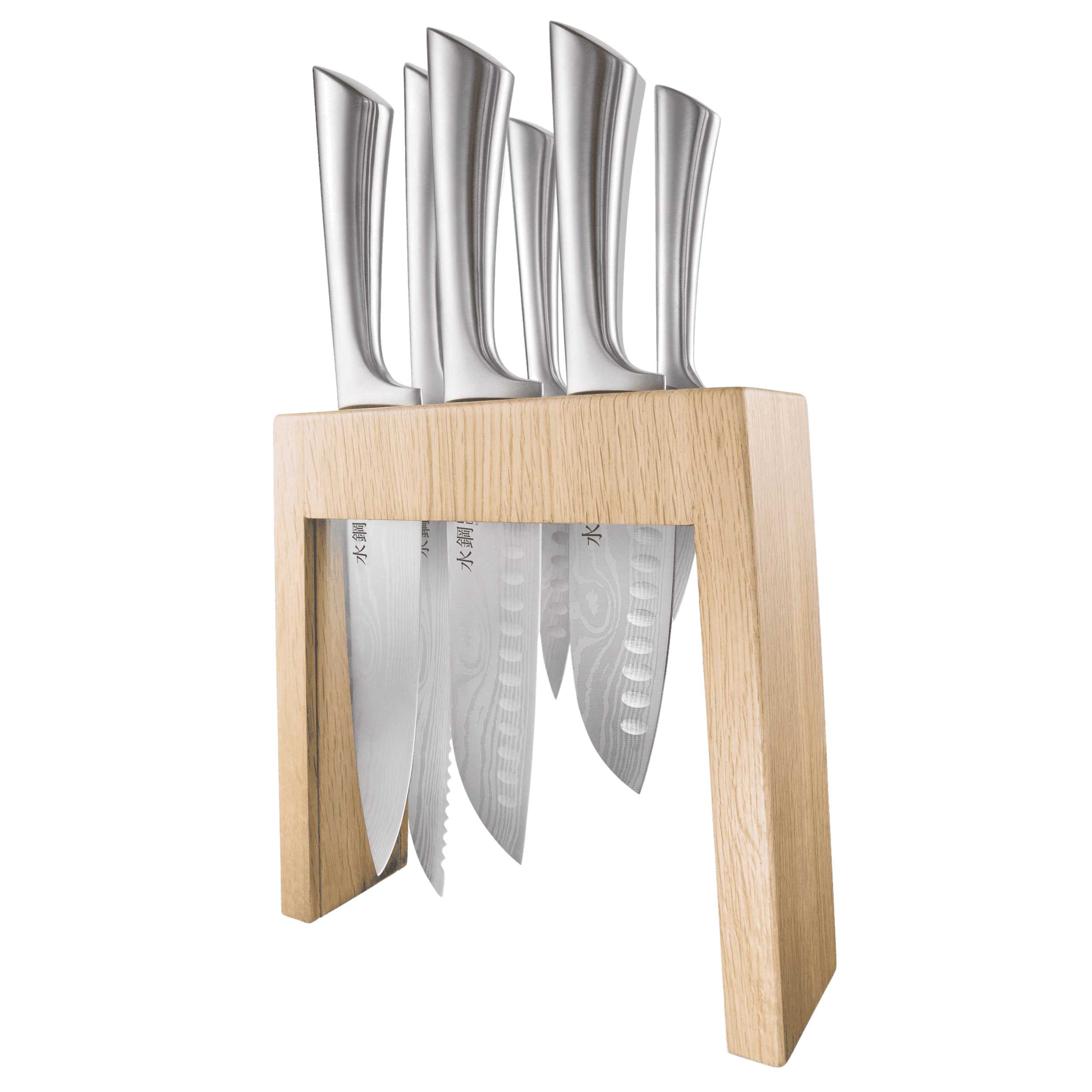 Cuisine::pro® Damashiro® Mizu 7-Piece Oak Knife Block