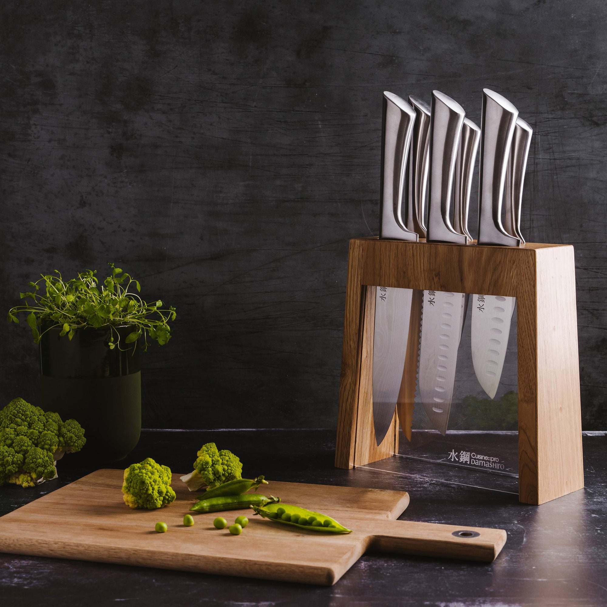 Cuisine::pro® Damashiro® Mizu 7-Piece Oak Knife Block