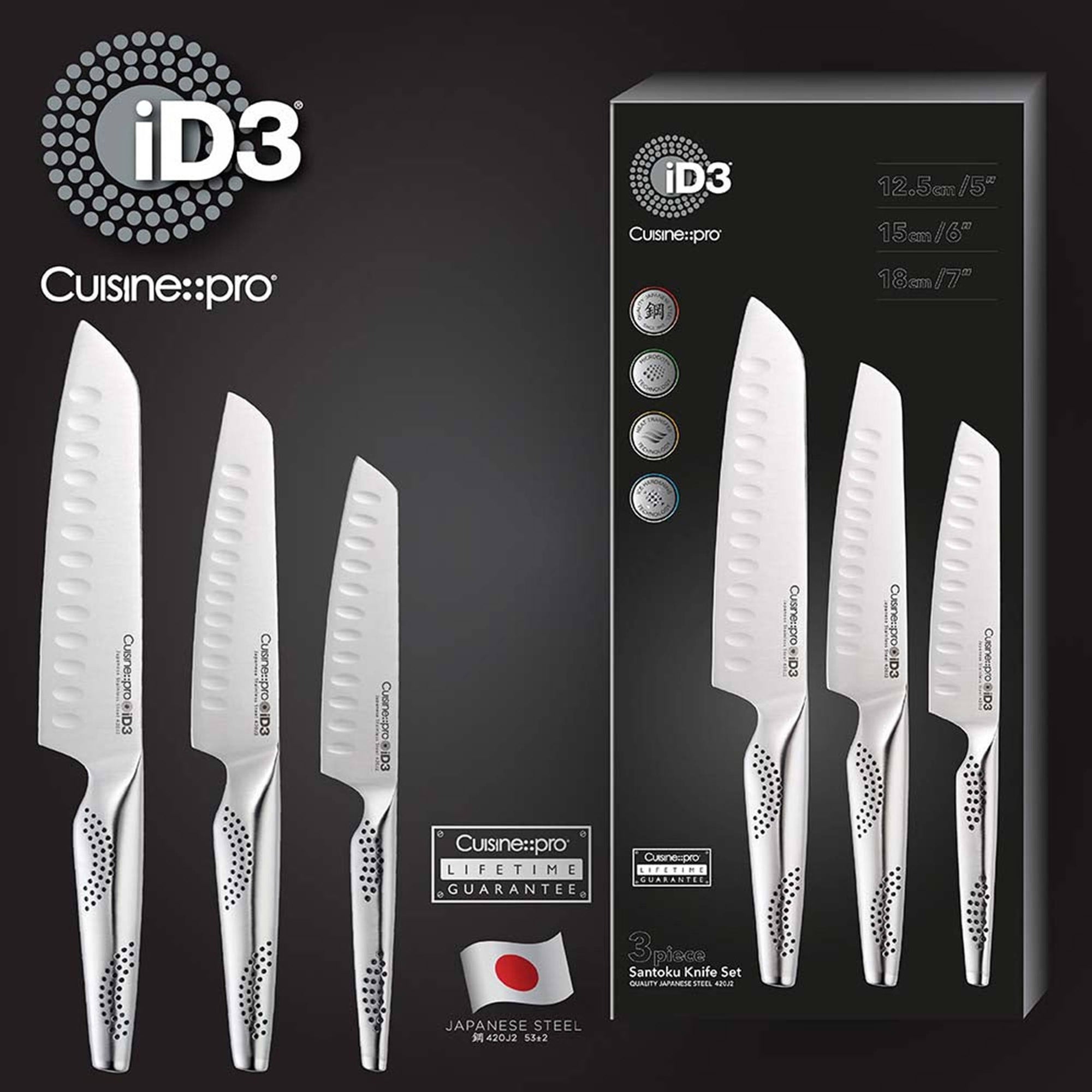 Cuisine::pro® iD3® 3-Piece Santoku Set