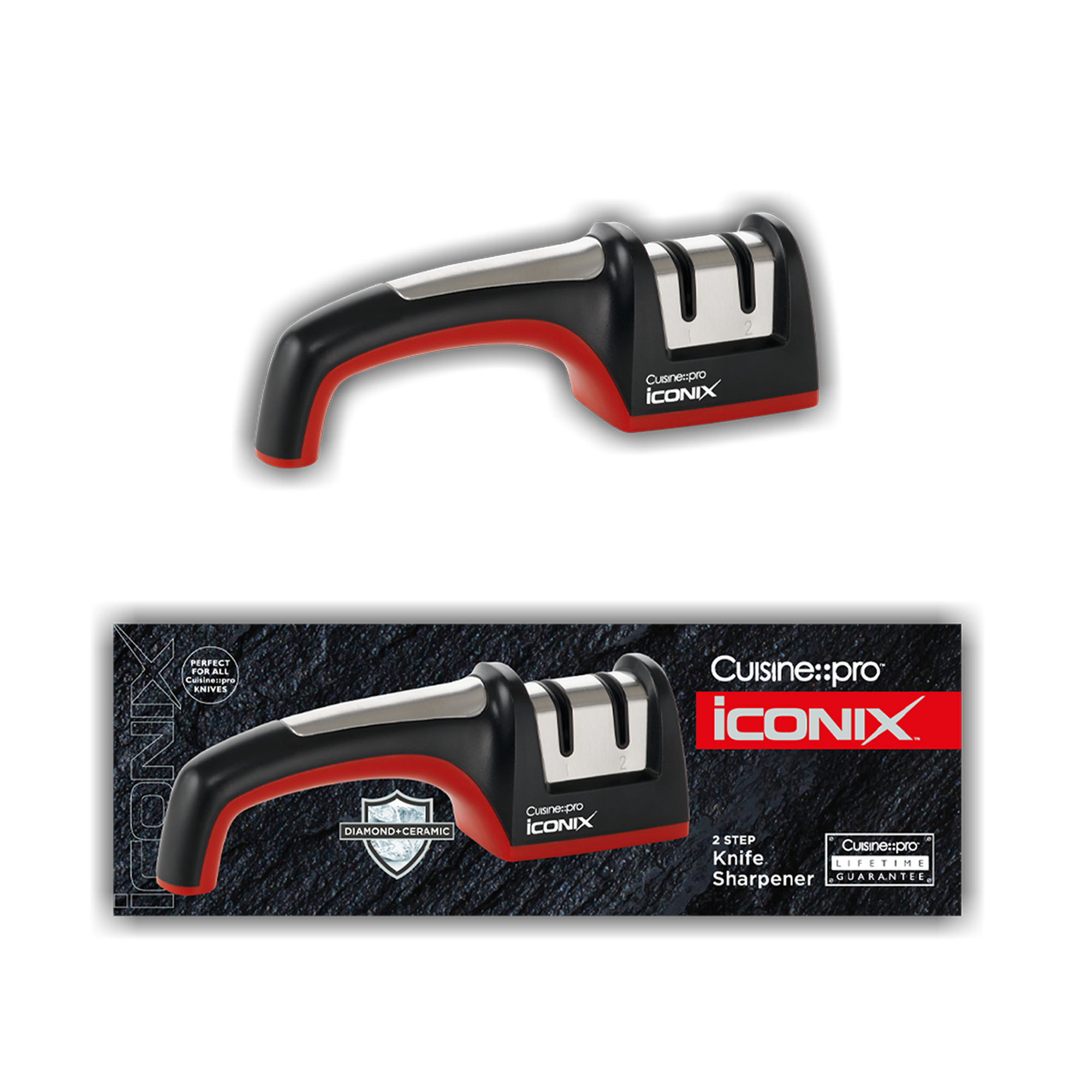 Cuisine::pro® iconiX® Diamond 2-Step Knife Sharpener