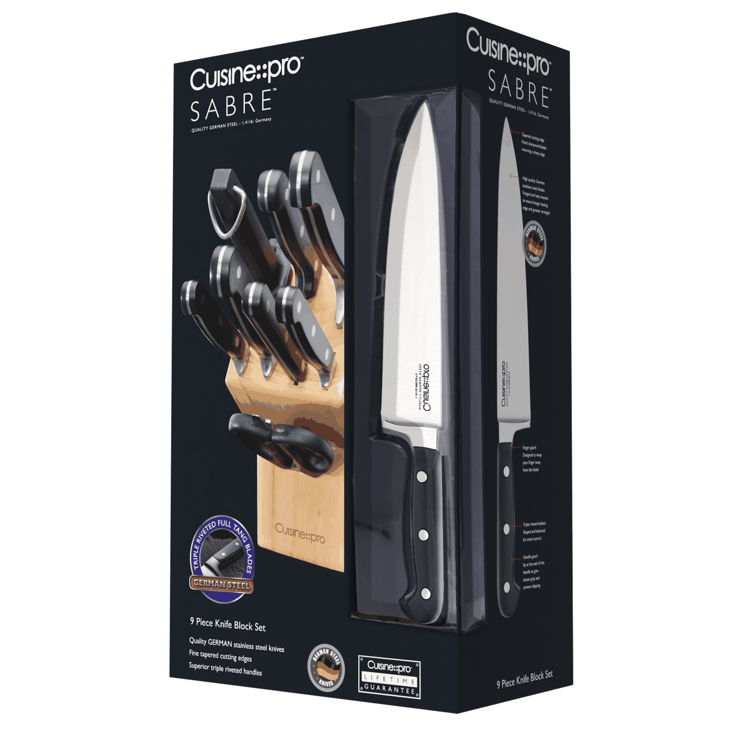 Bloc de couteaux 9 pièces SABRECuisine::pro®