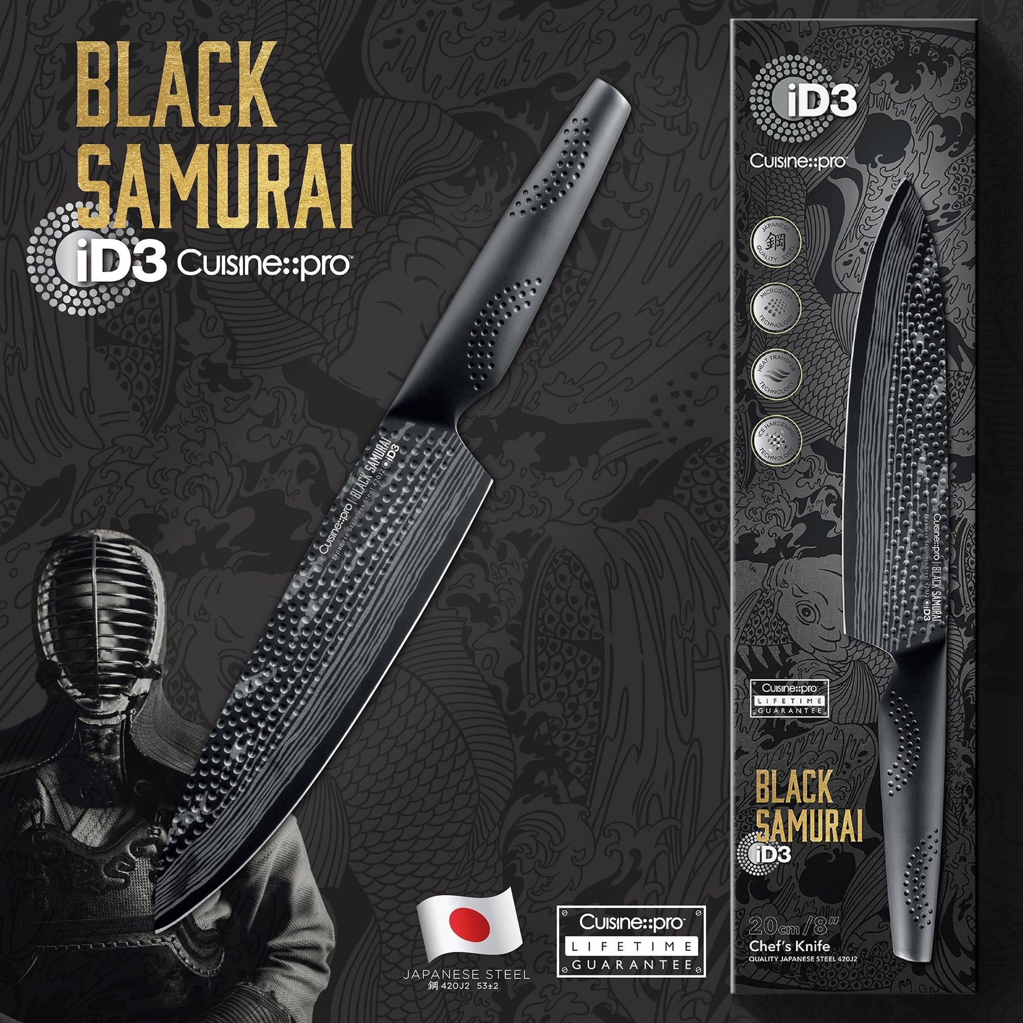 Cuisine::pro® iD3 BLACK SAMURAI™ Chef's Knife 8in