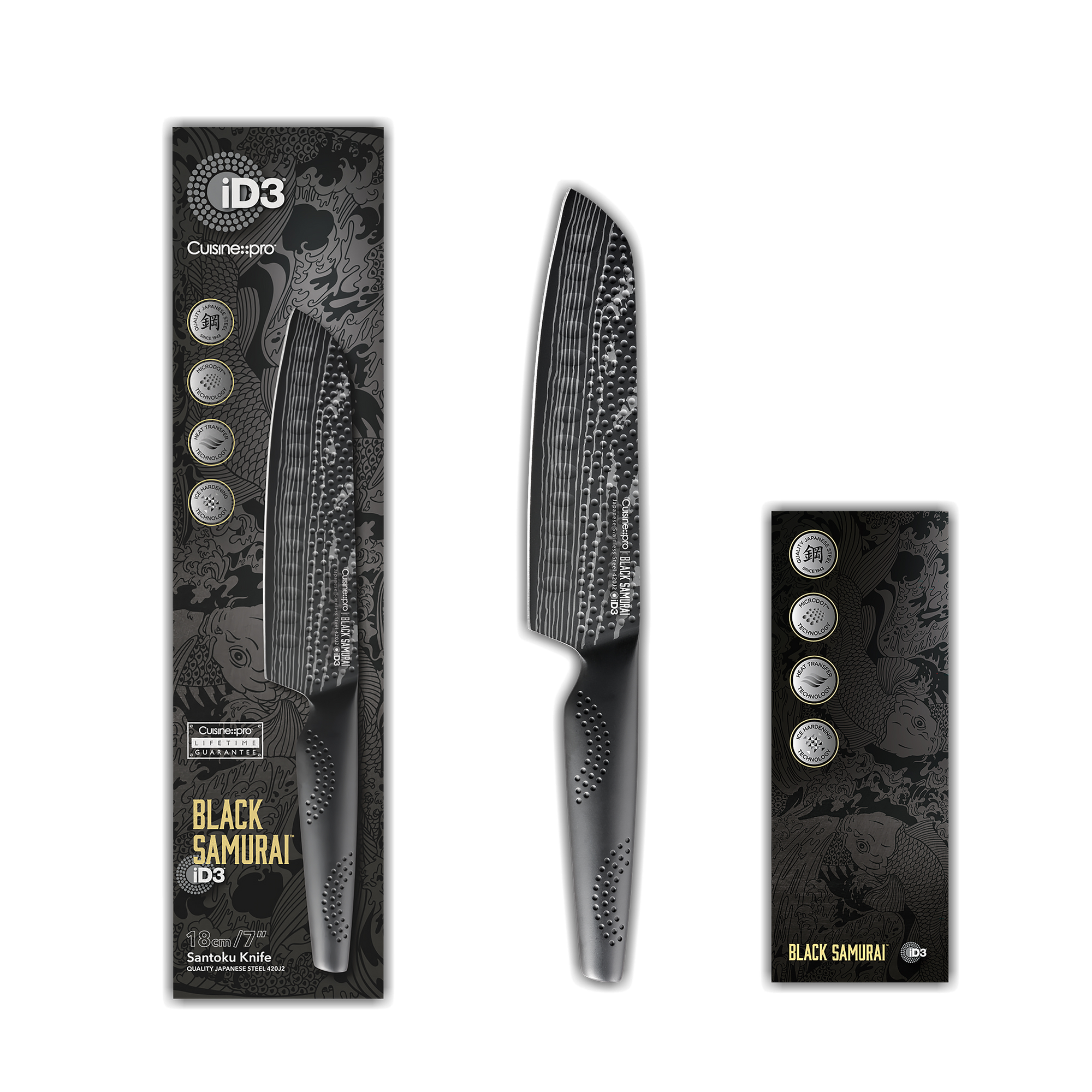 Cuisine::pro® iD3 BLACK SAMURAI™ Santoku Knife 7in