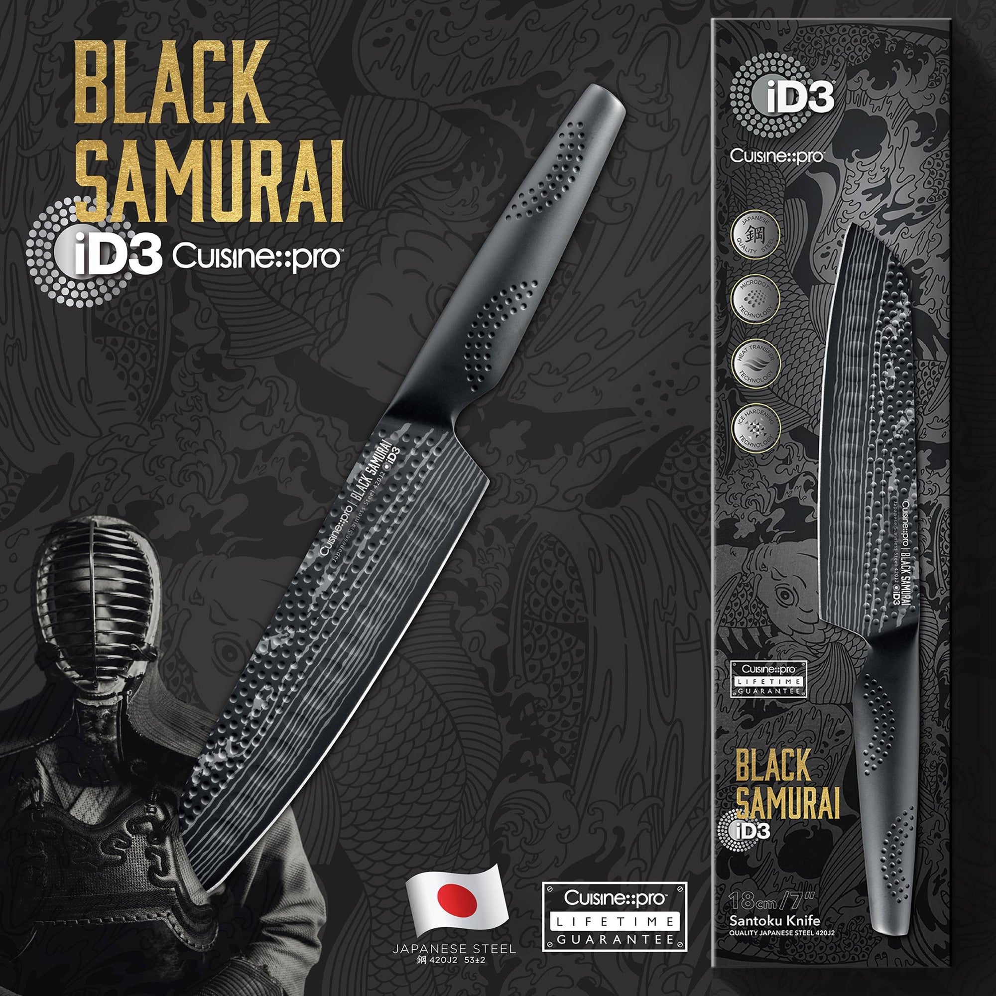 Cuisine::pro® iD3 BLACK SAMURAI™ Santoku Knife 7in