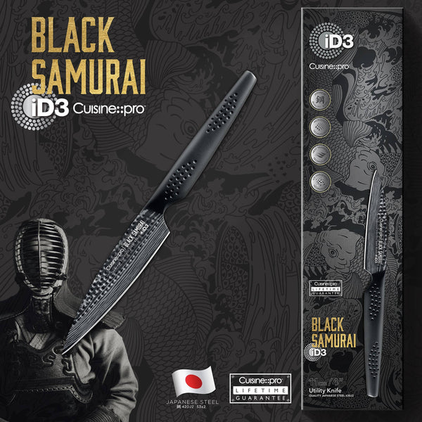 Cuisine::pro® iD3 BLACK SAMURAI™ Utility Knife 4in