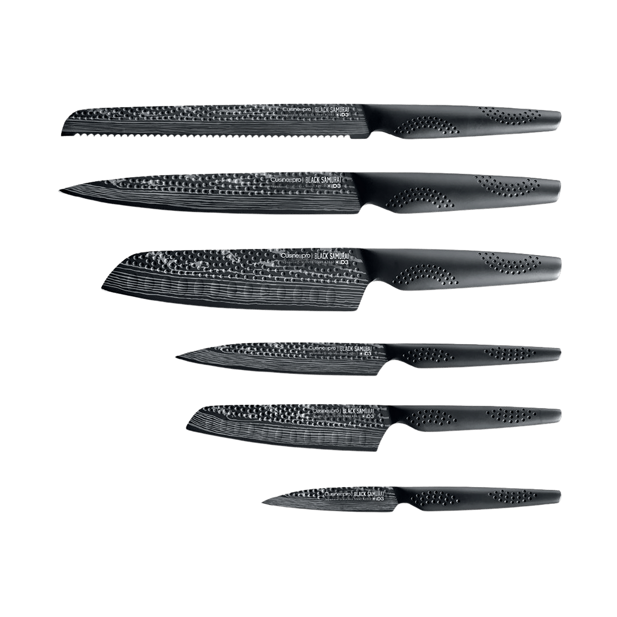 Bloc de couteaux 7 pièces Gozen iD3 BLACK SAMURAI™Cuisine::pro®