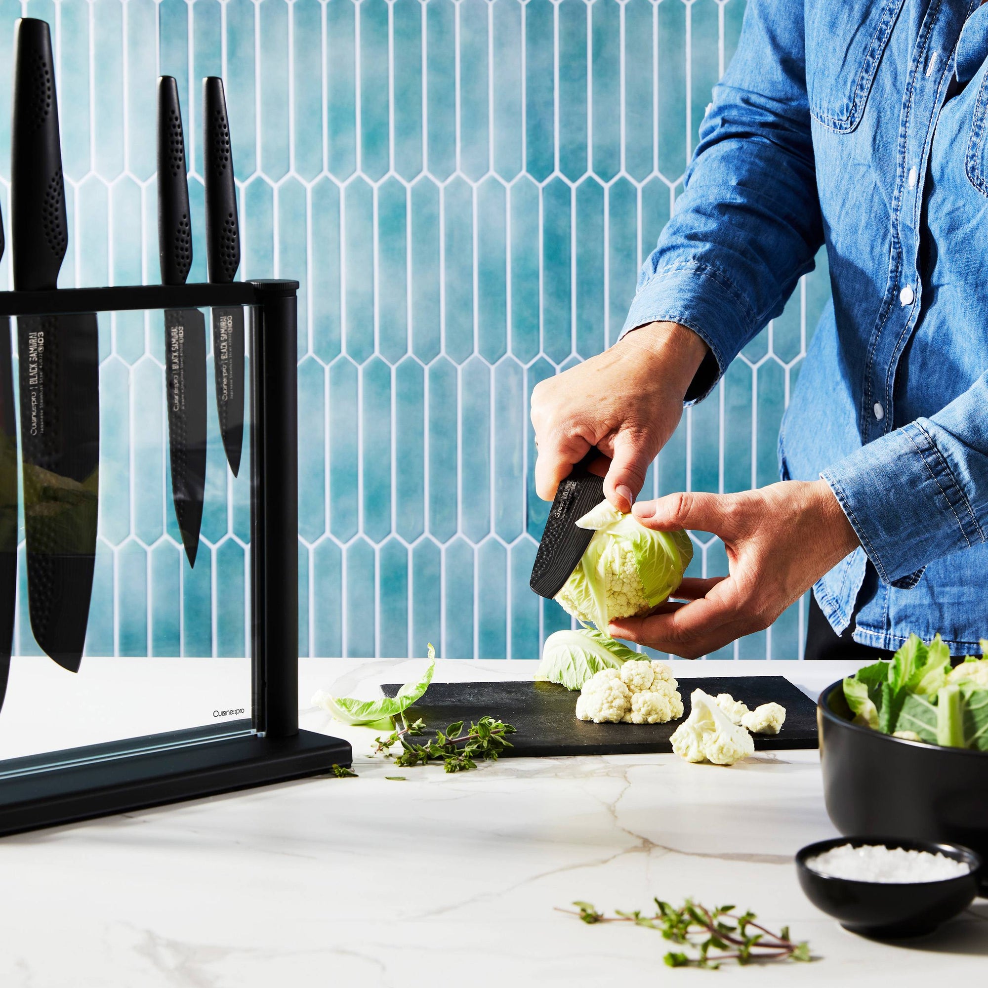 Bloc de couteaux 7 pièces Gozen iD3 BLACK SAMURAI™Cuisine::pro®