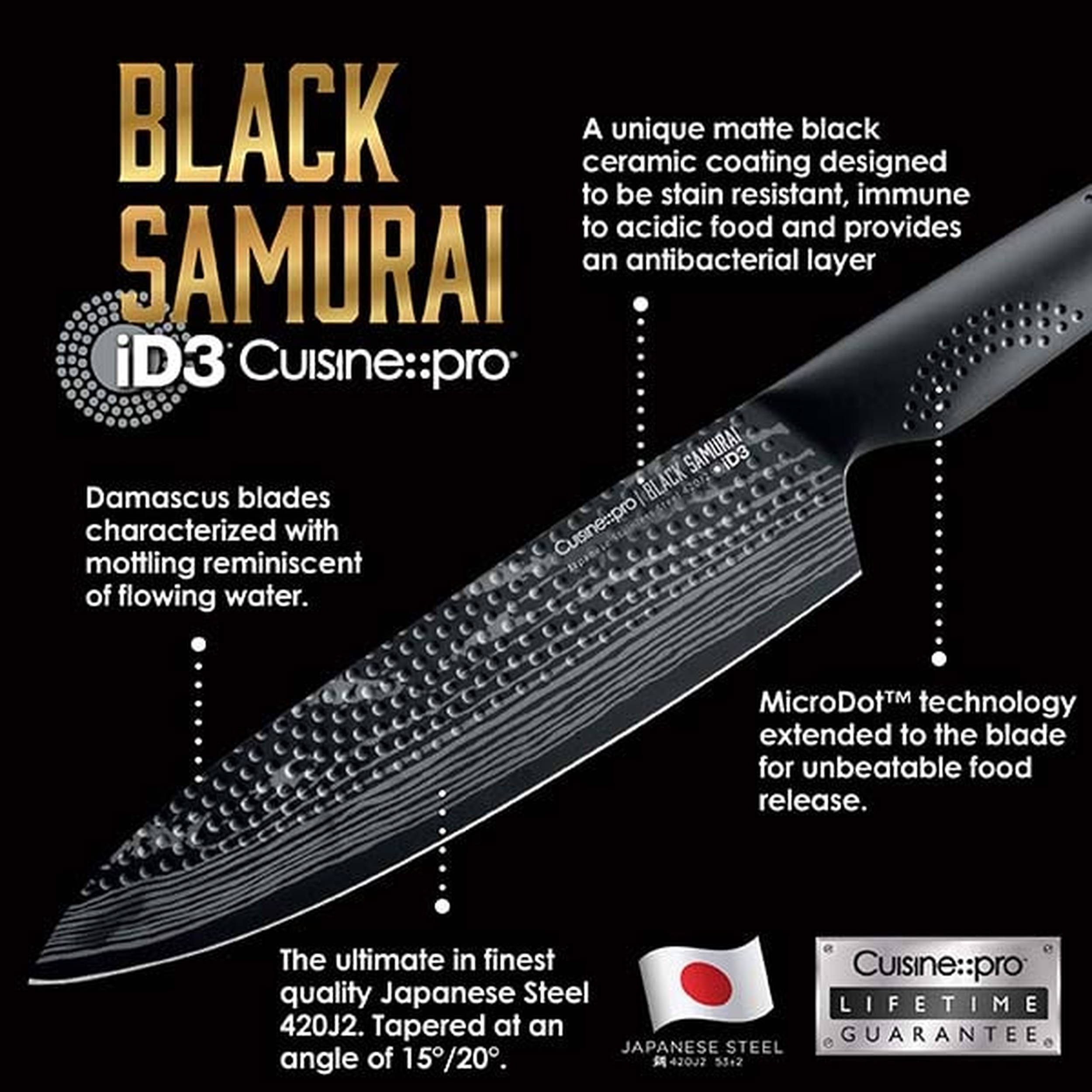 BLACK SAMURAI™ Sakai Knife Set - 7 Piece Block – The Custom Chef