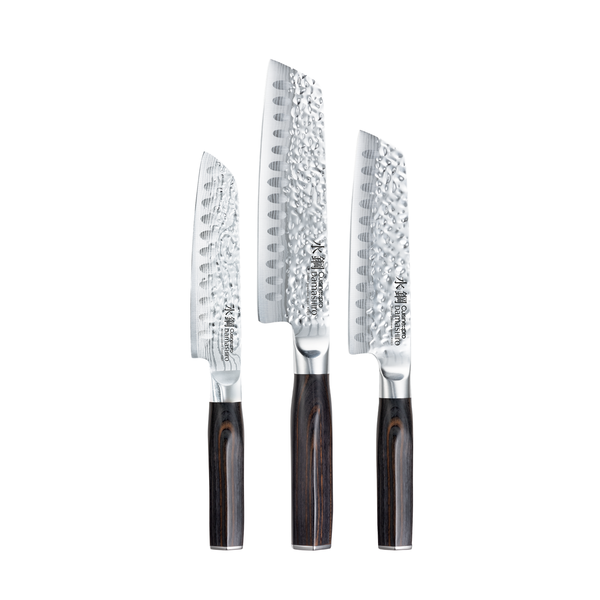 Ensemble de 3 couteaux Santoku Damashiro EMPEROR®Cuisine::pro®