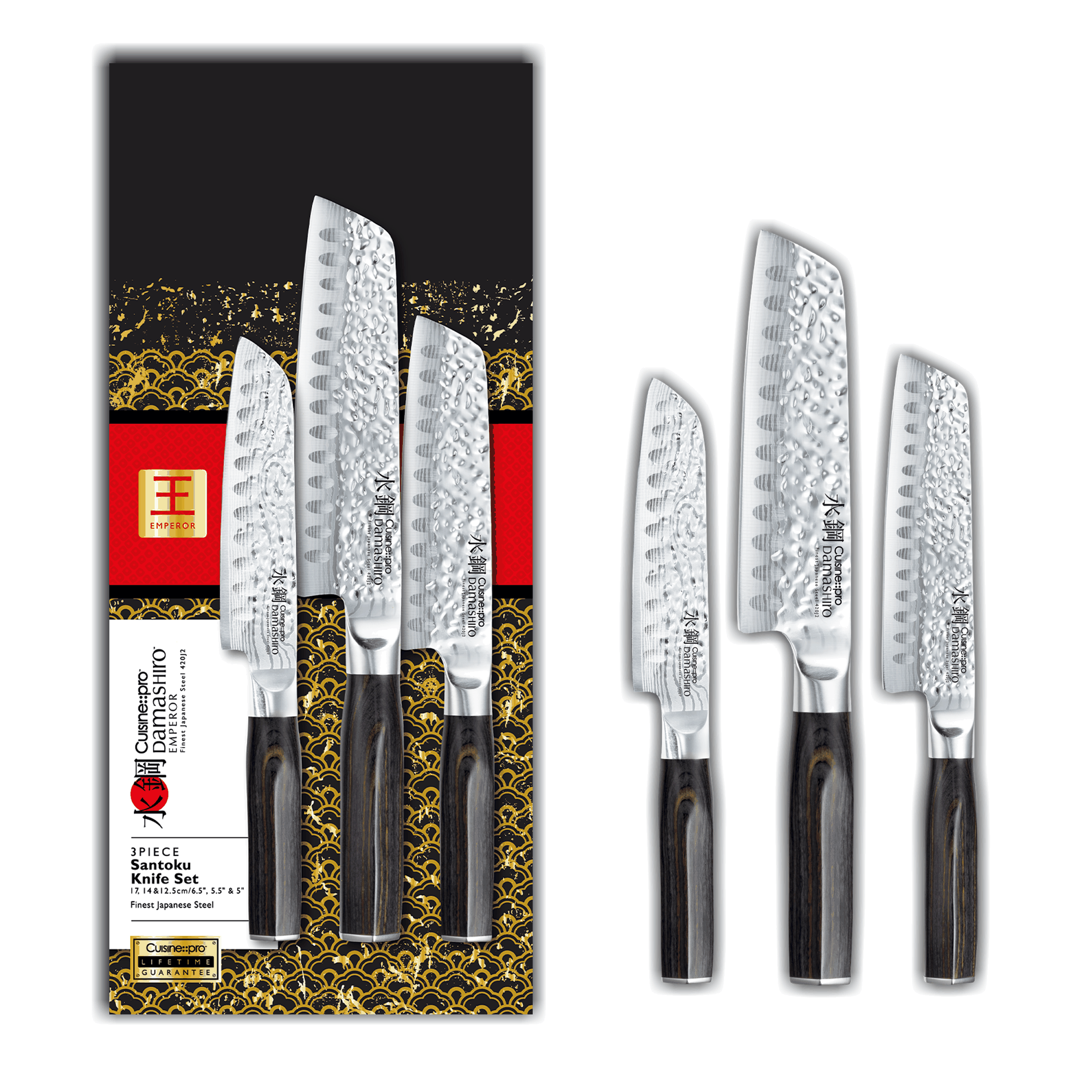 Cuisine::pro® Damashiro EMPEROR® 3-Piece Santoku Set