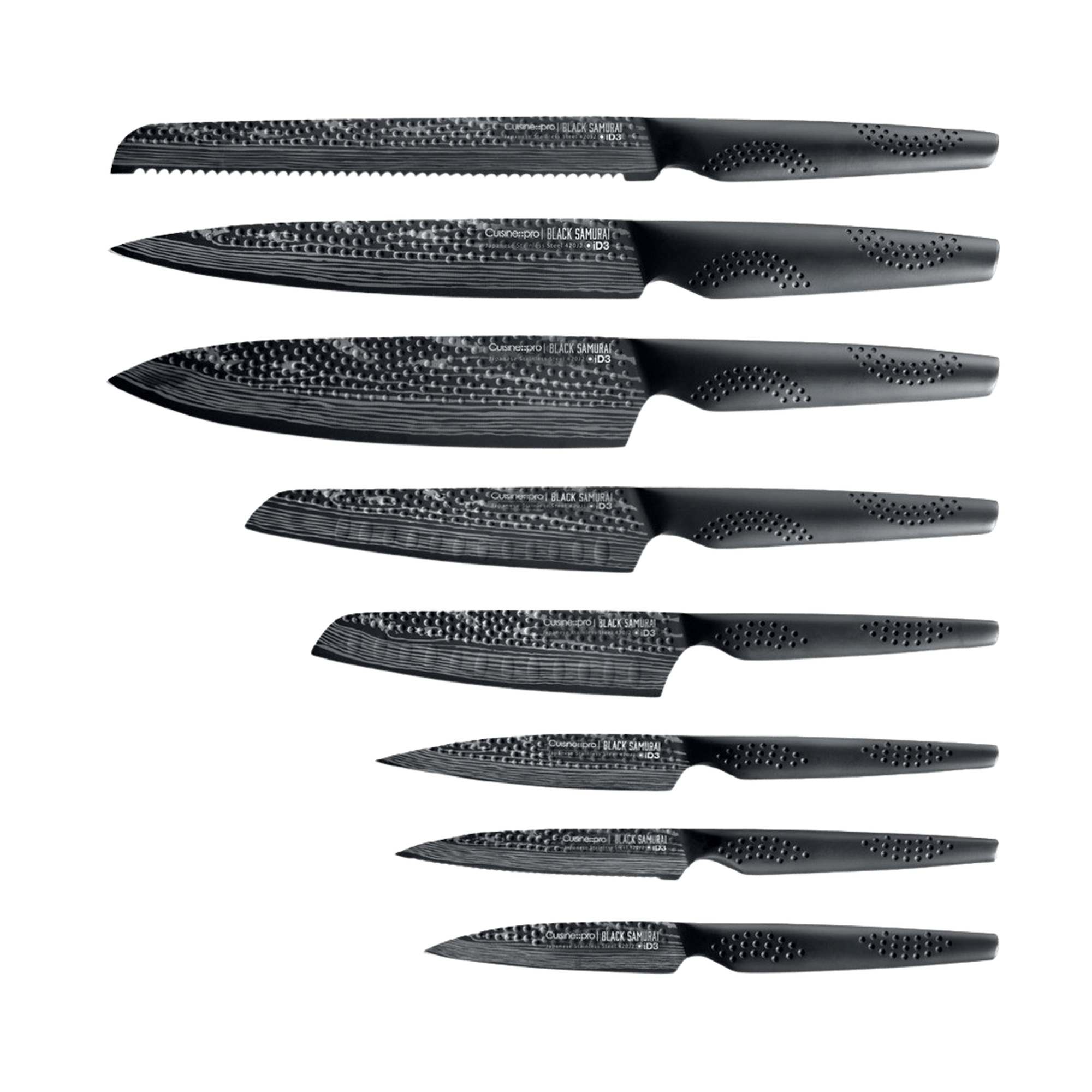 Bloc de couteaux 9 pièces The Egg noir BLACK SAMURAI™ iD3®Cuisine::pro®