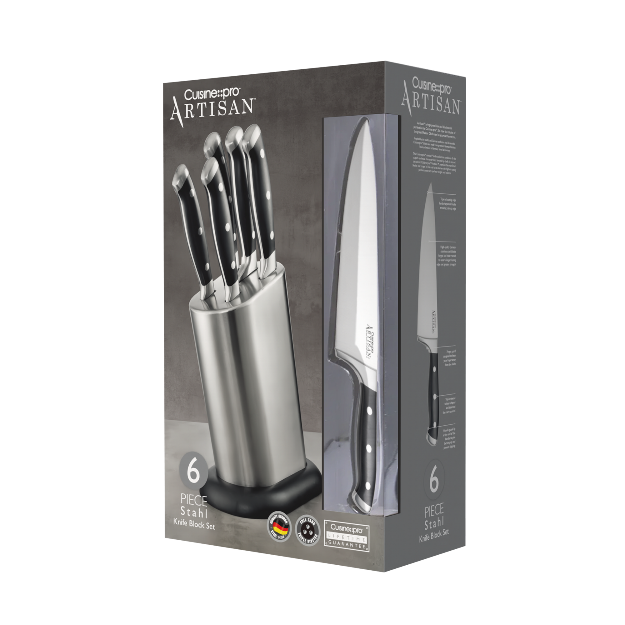 Cuisine::pro® ARTISAN™ Stahl 6-Piece Knife Block