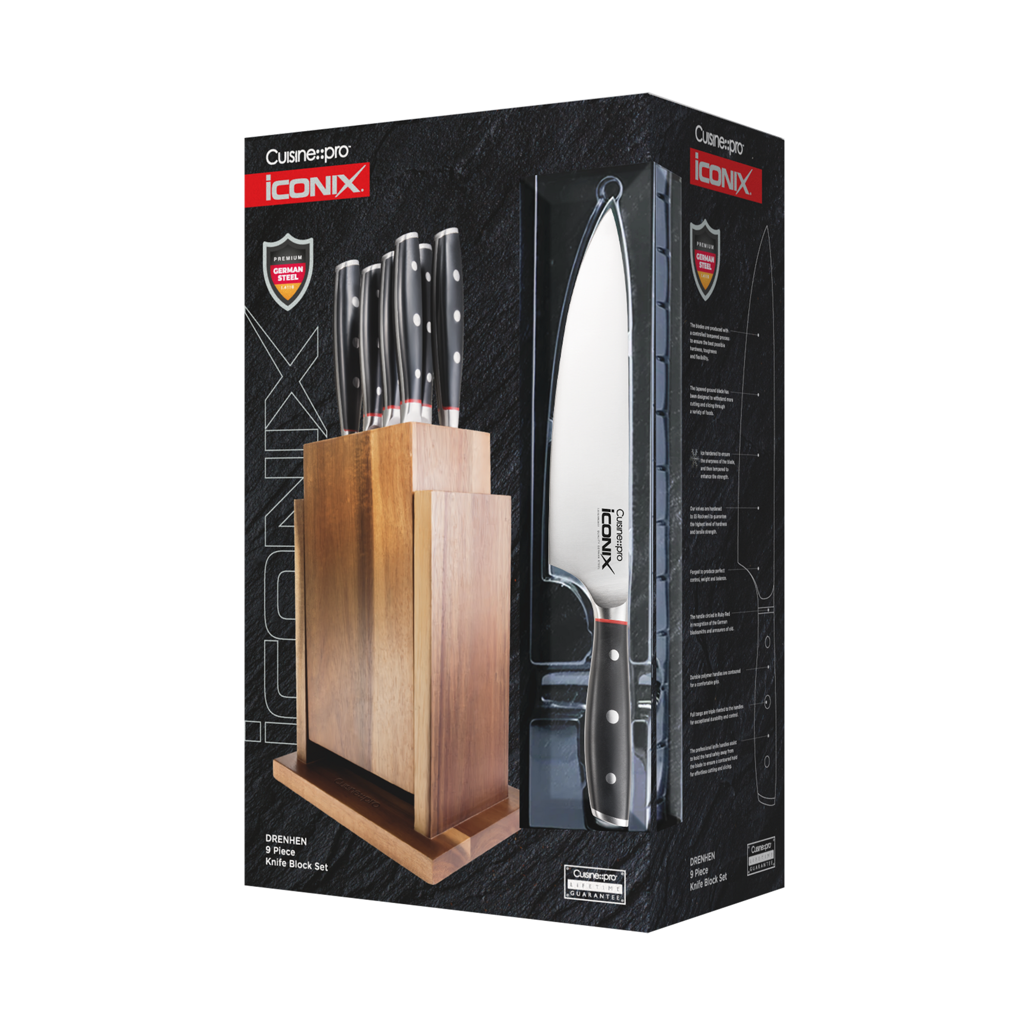 Cuisine::pro® iconiX® Drenhen 9-Piece Knife Block