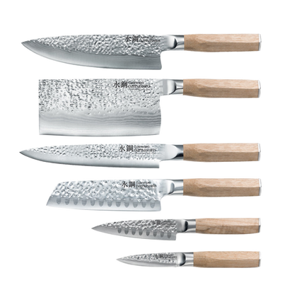 Cuisine::pro® Damashiro EMPEROR® Hikari 7-Piece Ash Knife Block