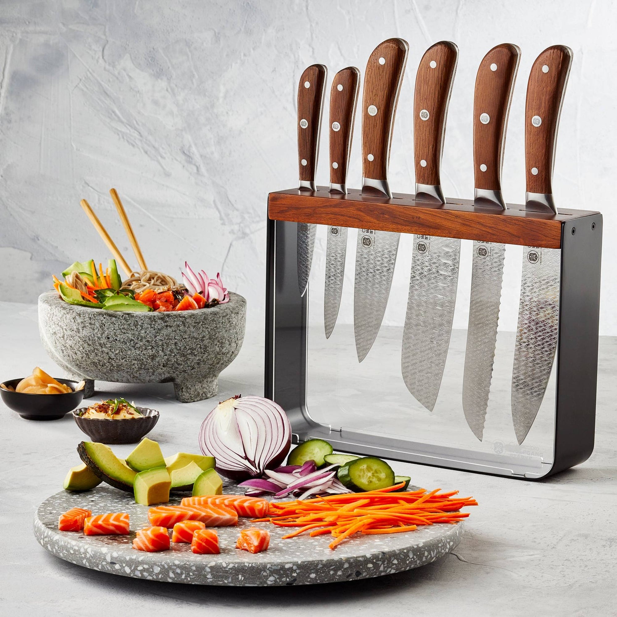Cuisine::pro® WOLFGANG STARKE 7-Piece Oak Harz Knife Block