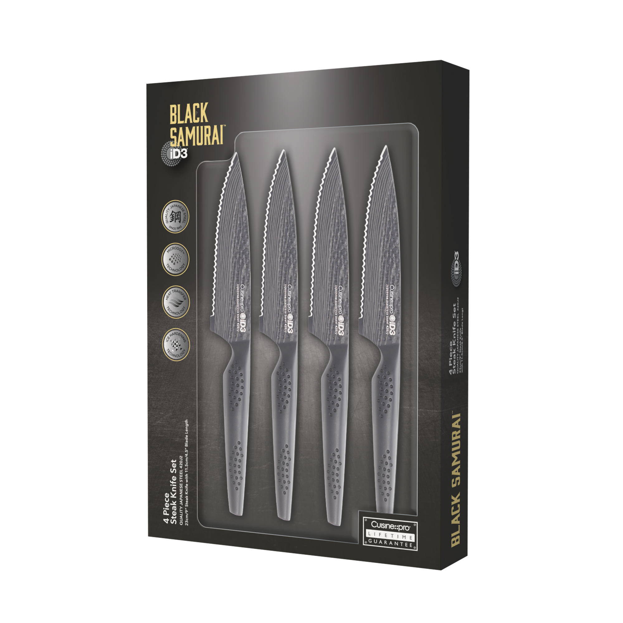 Cuisine::pro® iD3 BLACK SAMURAI™ 4-Piece Steak Knife Set