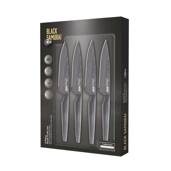 Cuisine::pro® iD3 BLACK SAMURAI™ 4-Piece Steak Knife Set