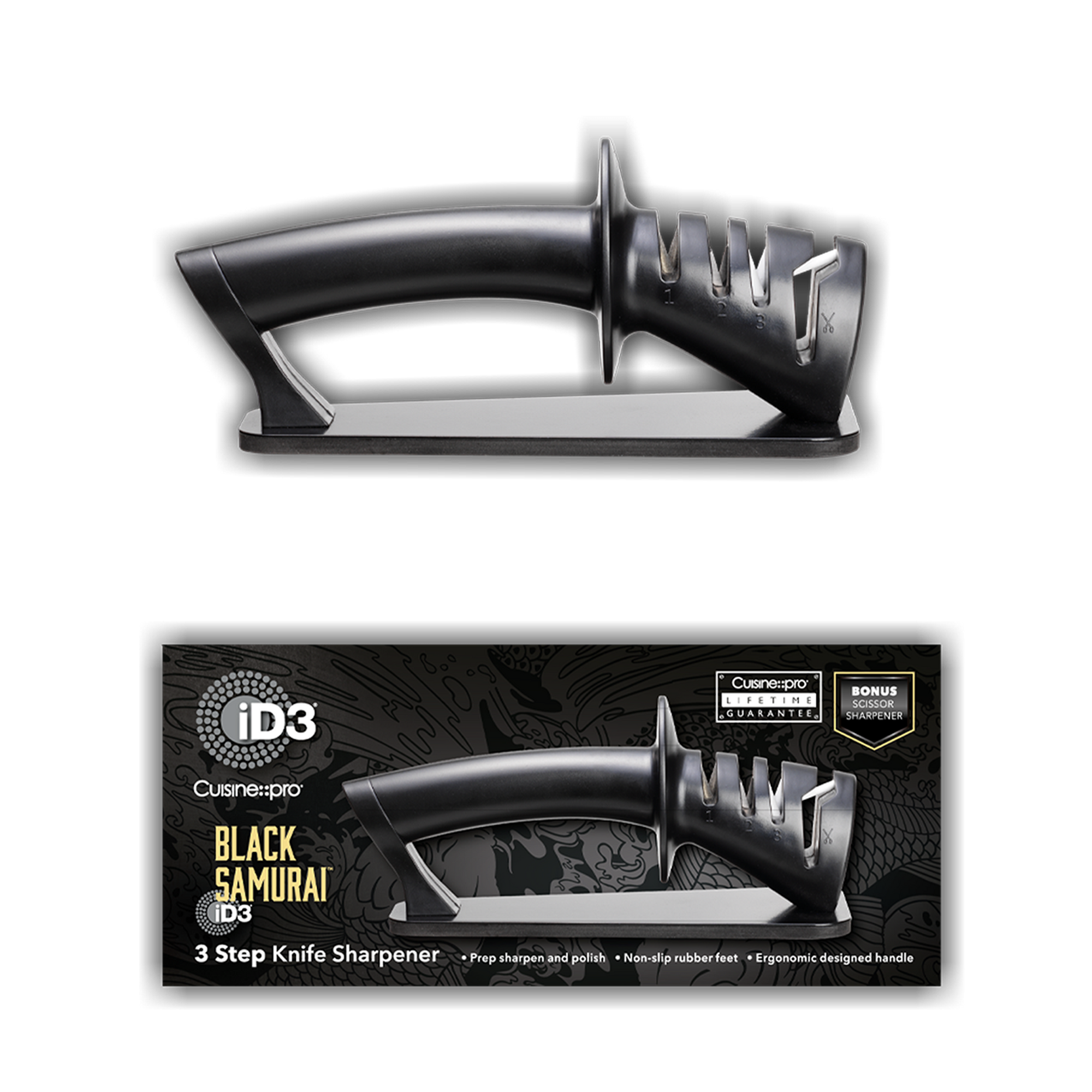 Cuisine::pro® iD3 BLACK SAMURAI™ 3-Step Knife Sharpener