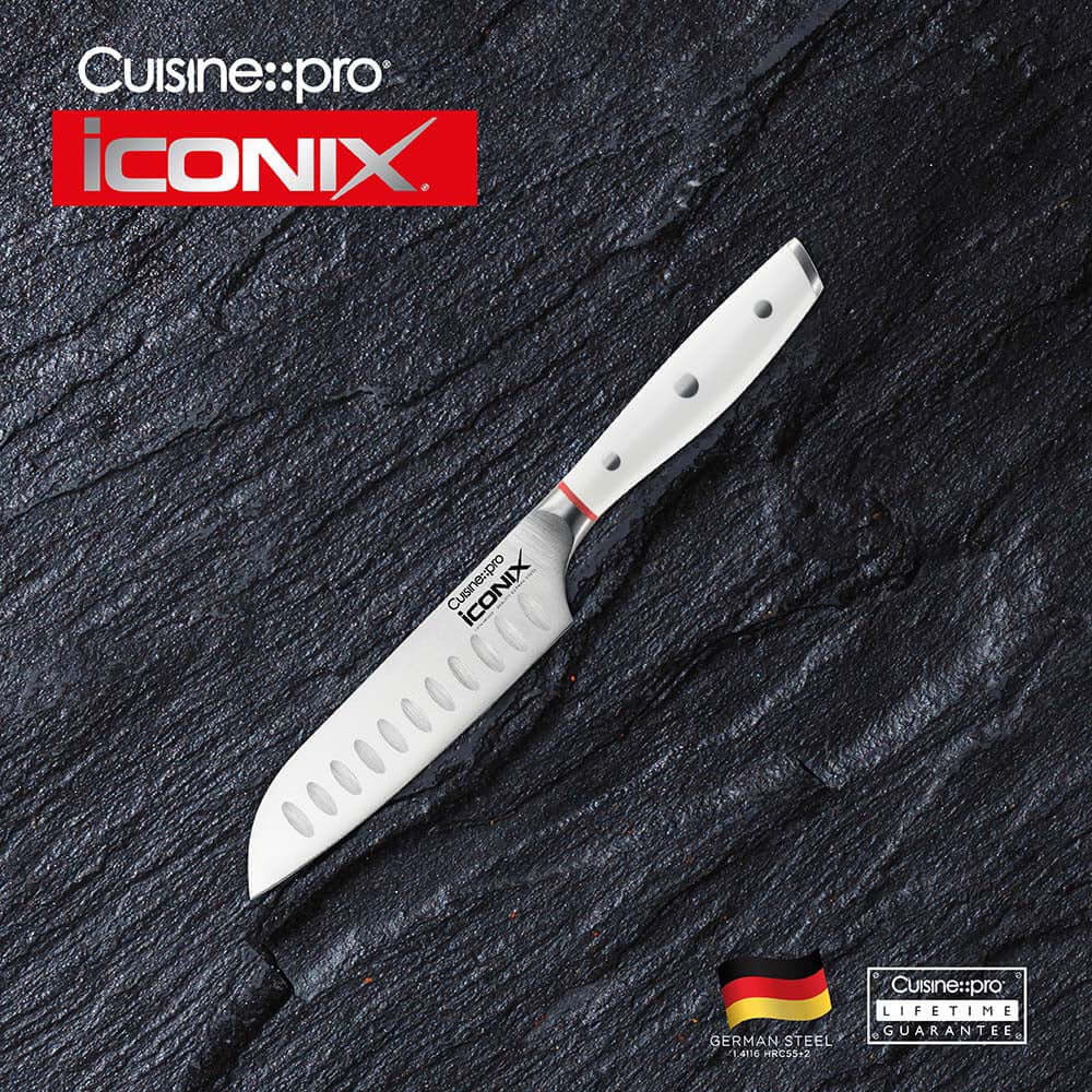 Cuisine::pro® iconiX® Try Me Couteau Santoku 12,5 cm 5" Blanc