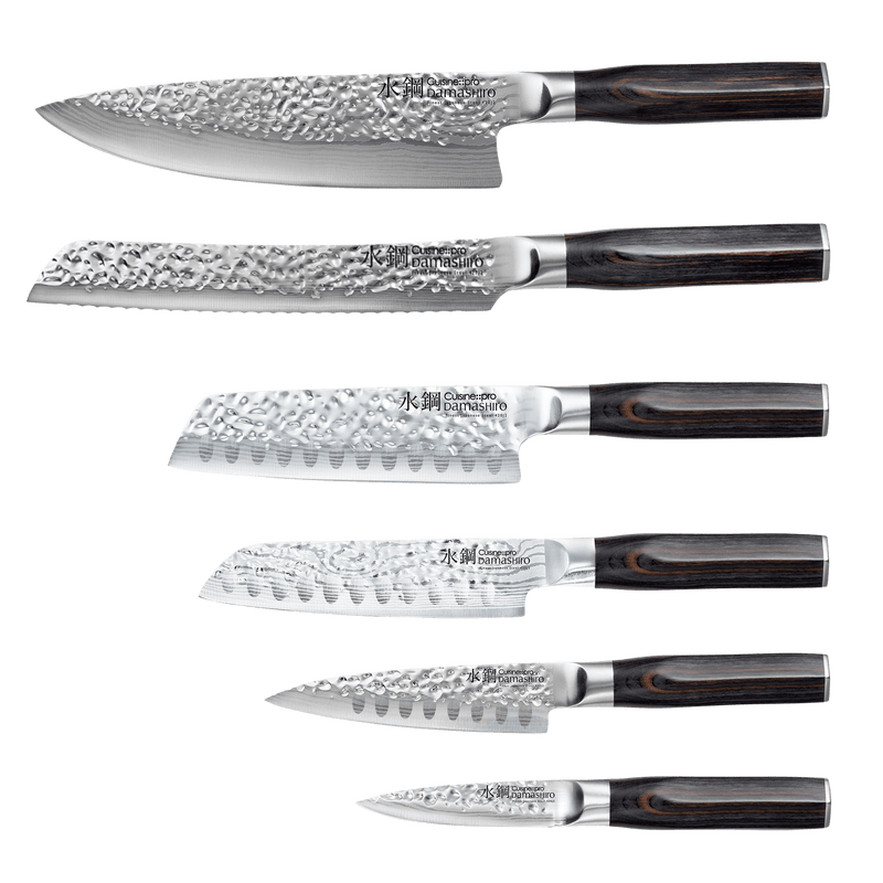 DAMASHIRO 7-Piece Stainless Steel Knife Set with Kin Knife Block