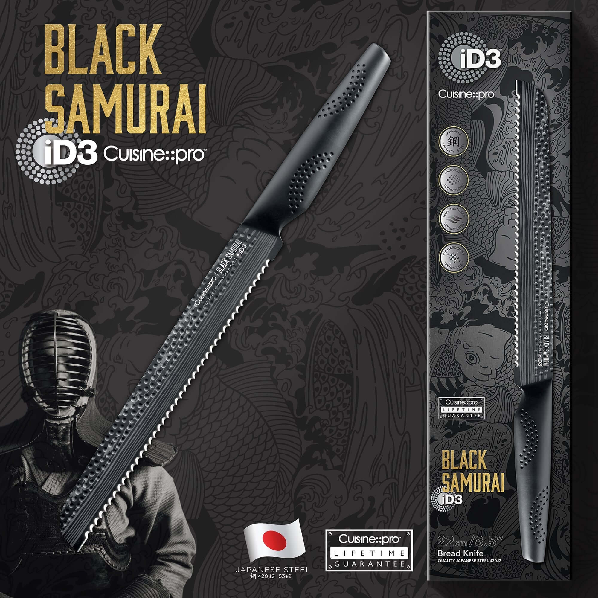 Cuisine::pro® iD3® BLACK SAMURAI™ Couteau à Pain 22cm 8.5"