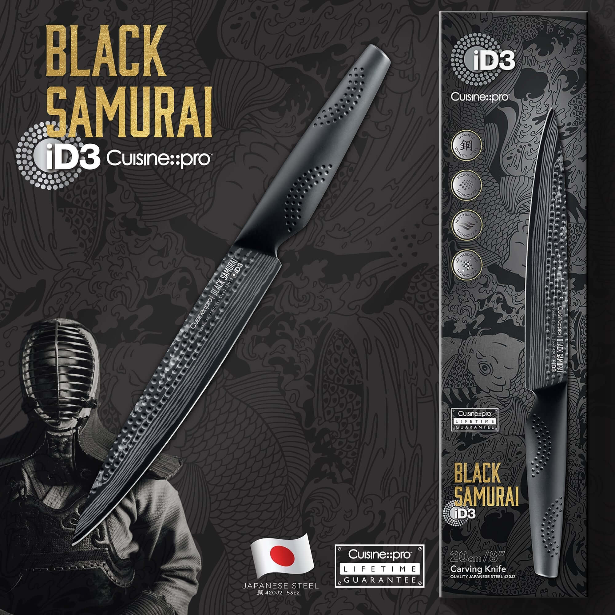 Cuisine::pro® iD3® BLACK SAMURAI™ Carving Knife 20cm 8"-1034432