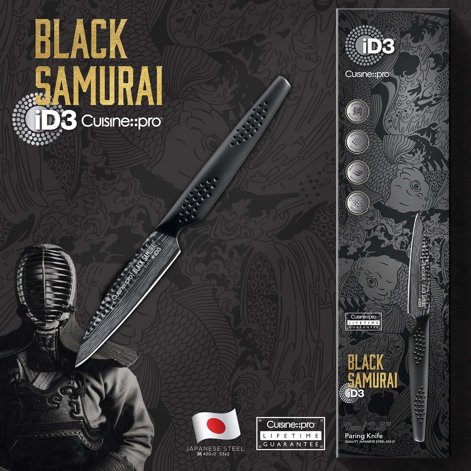 Cuisine::pro® iD3® BLACK SAMURAI™ Couteau d'office 9 cm 3,5 po