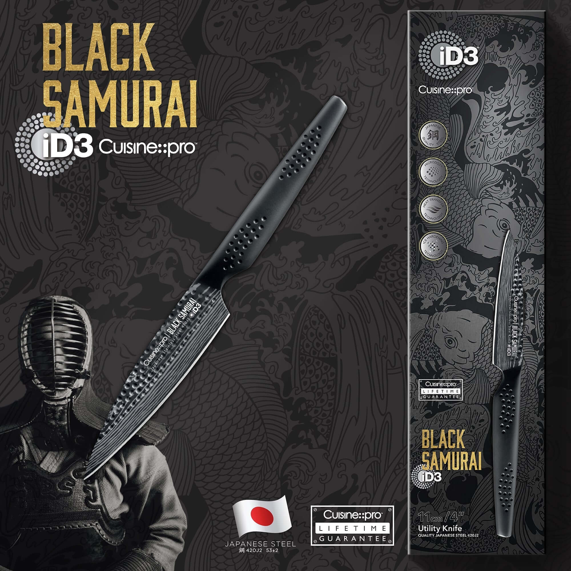 Cuisine::pro® iD3® BLACK SAMURAI™ Utility Knife 11cm 4in