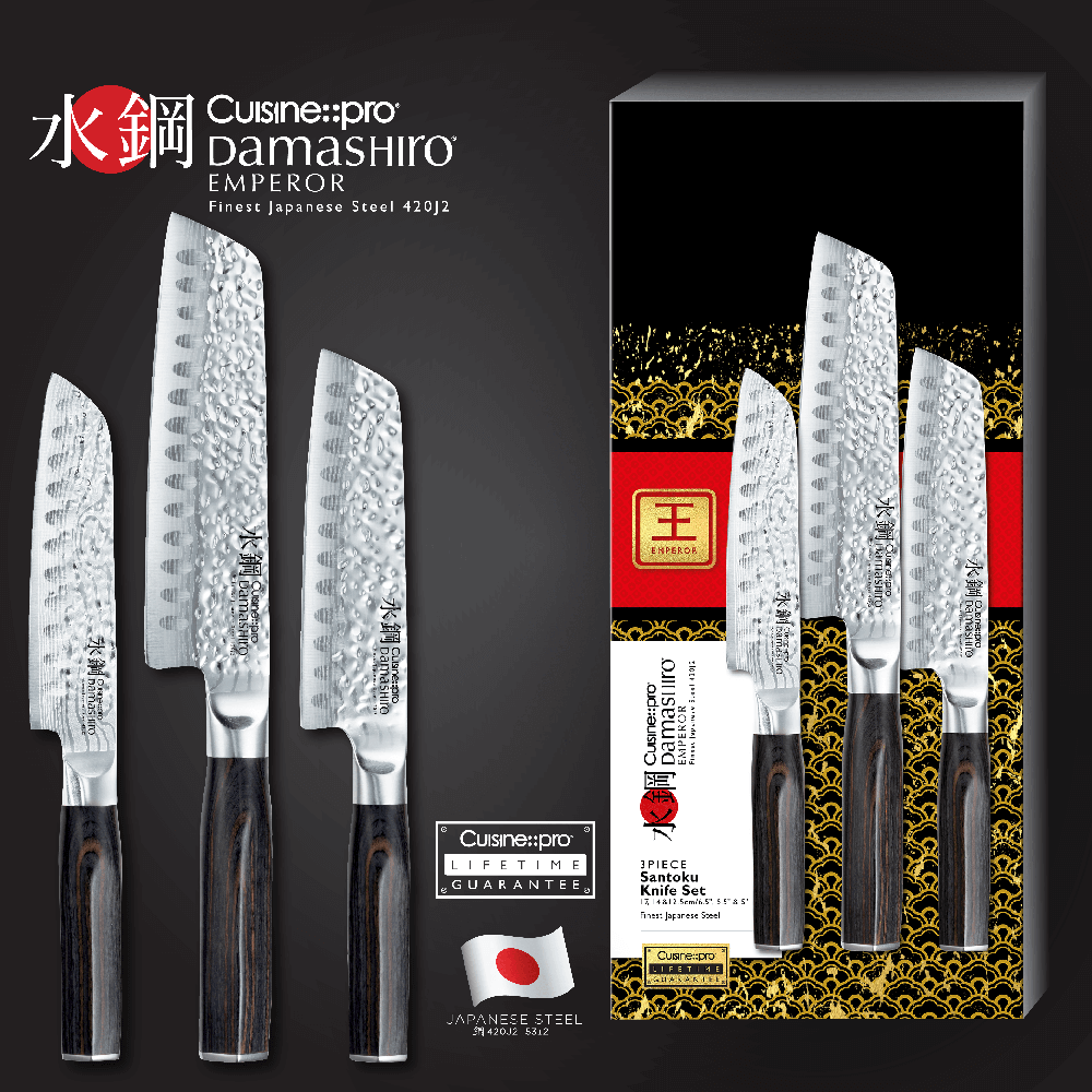 Cuisine::pro® Damashiro® EMPEROR Santoku Ensemble de 3