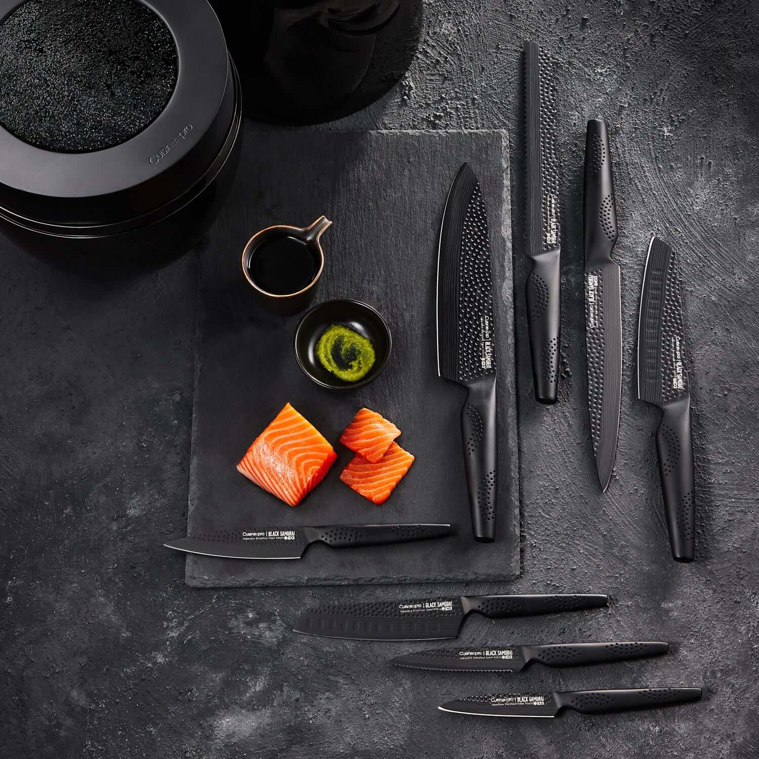 Cuisine::pro® iD3® BLACK SAMURAI™ THE EGG 9 Piece Knife Block