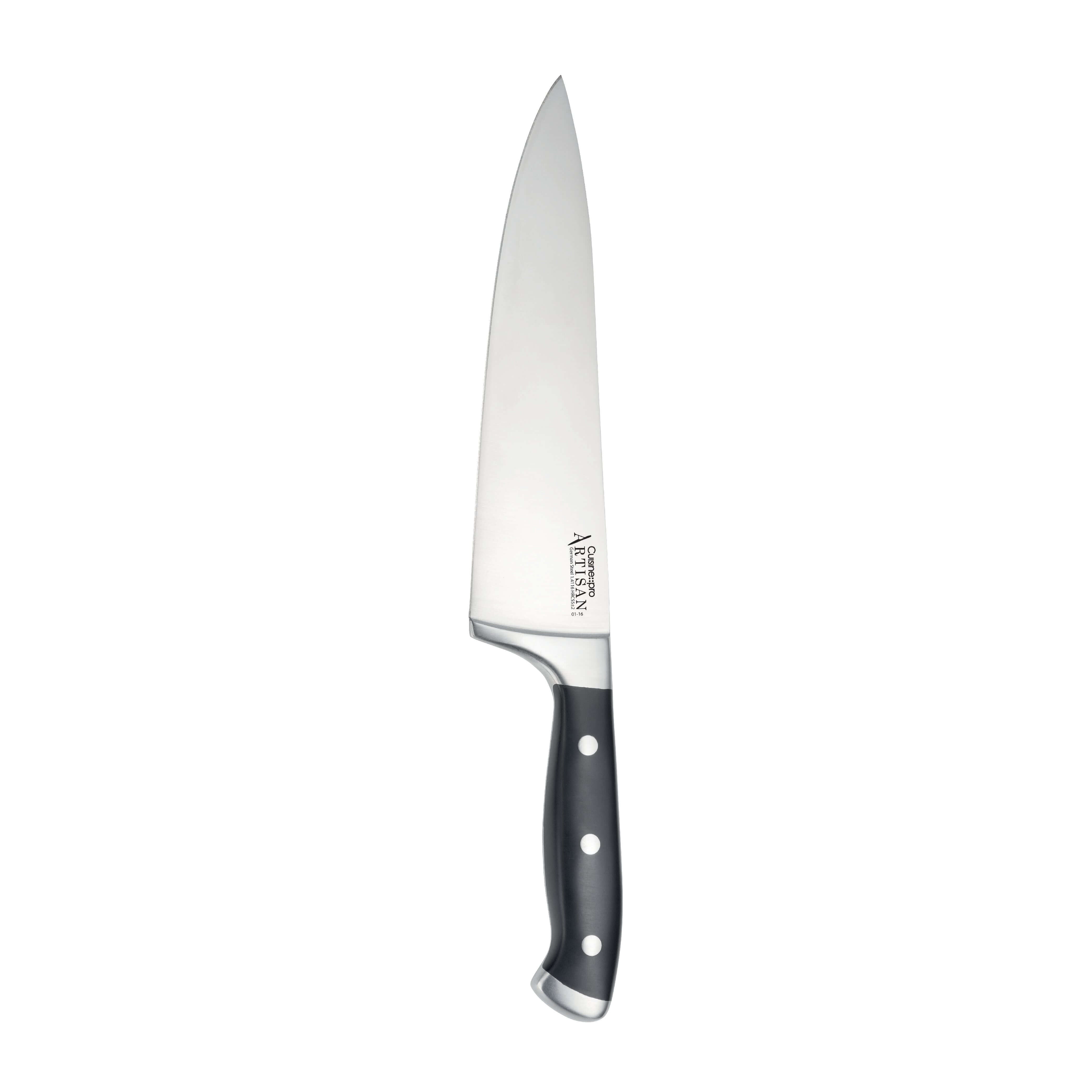 Cuisine::pro® Artisan™ Seto professional chef knife with black handle, part of the 6 piece knife block set, perfect for any kitchen task.