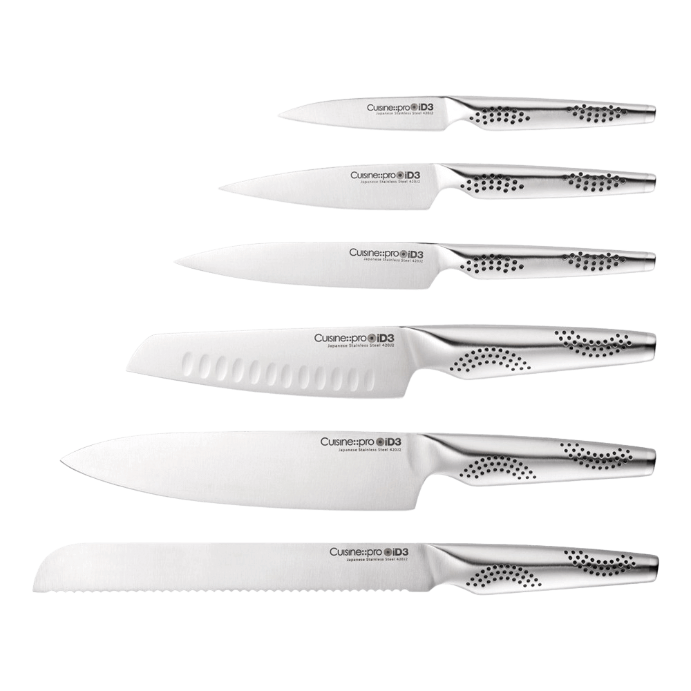 Cuisine::pro® iD3® Kobe 7 Piece Knife Set featuring Japanese steel blades and sleek modern design