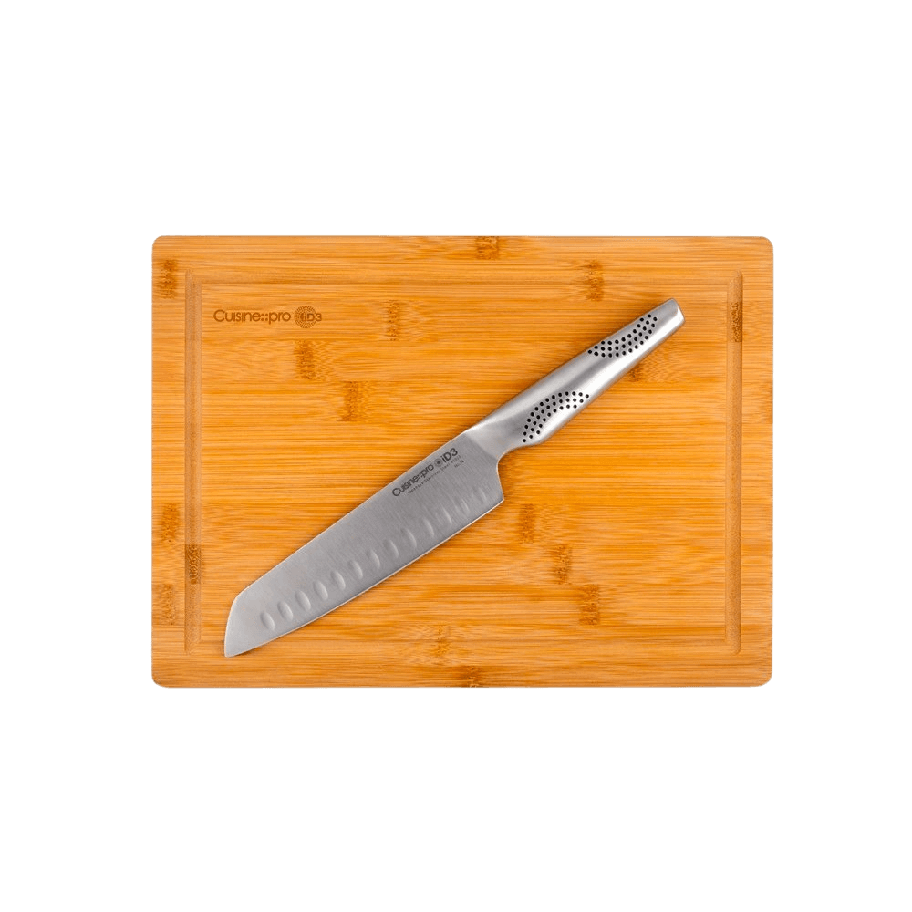 Personnalisation de l'ensemble Couteau Santoku 18 cm 7 po et planche Cuisine::pro® iD3® 25,5 cm 10 po x 35 cm 13,7 po