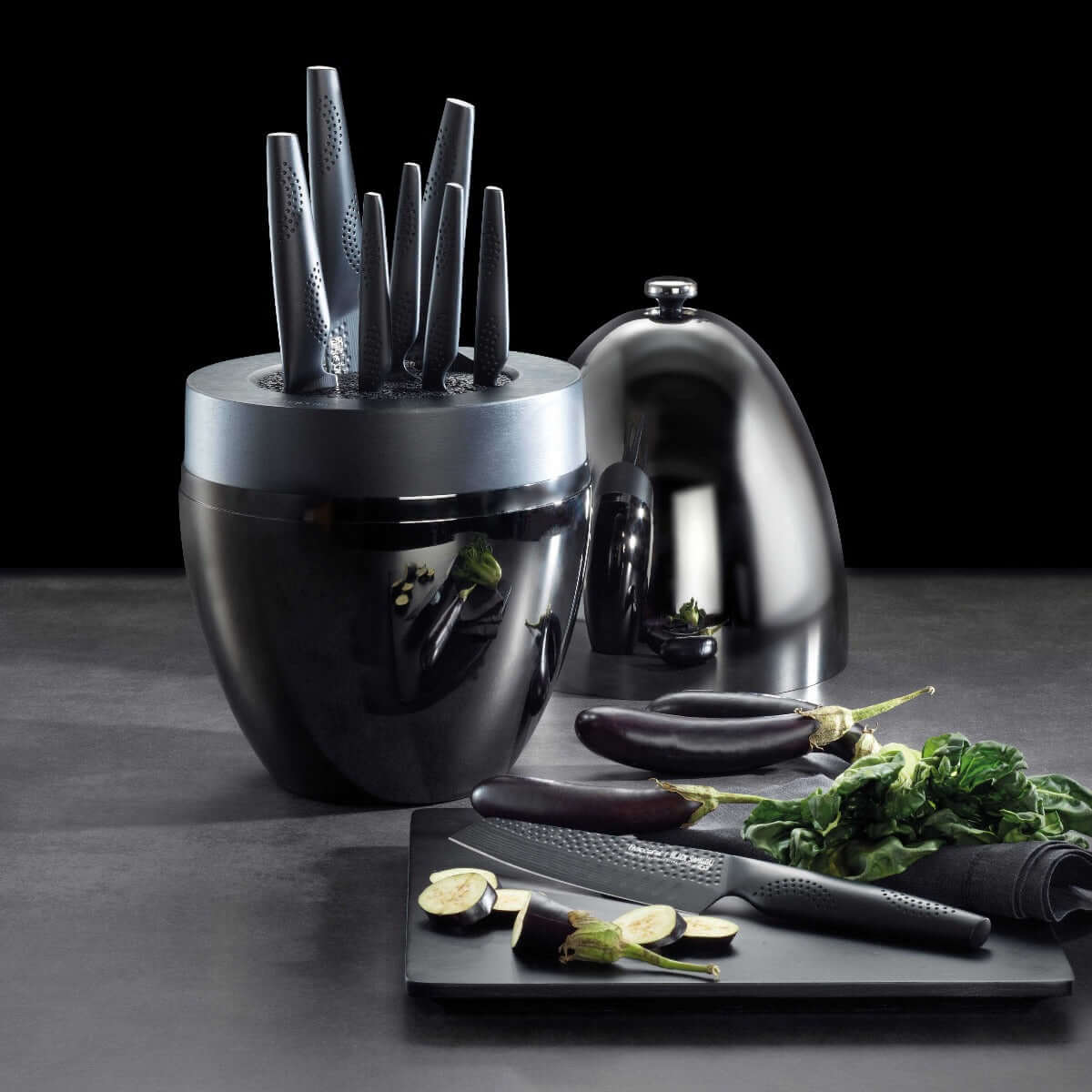 Cuisine::pro® iD3® BLACK SAMURAI™ THE EGG 9 Piece Knife Block